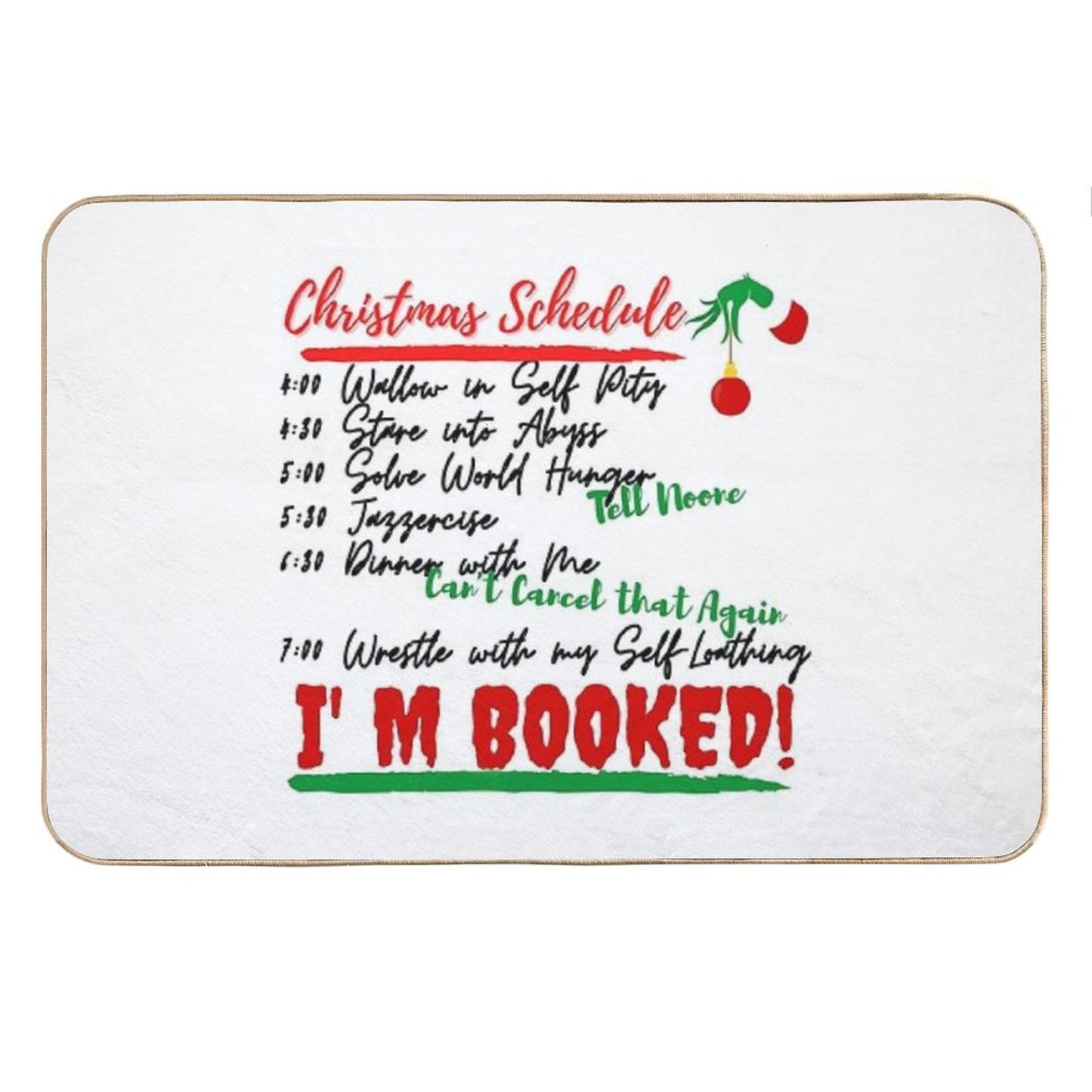 Christmas Schedule Bath Mat