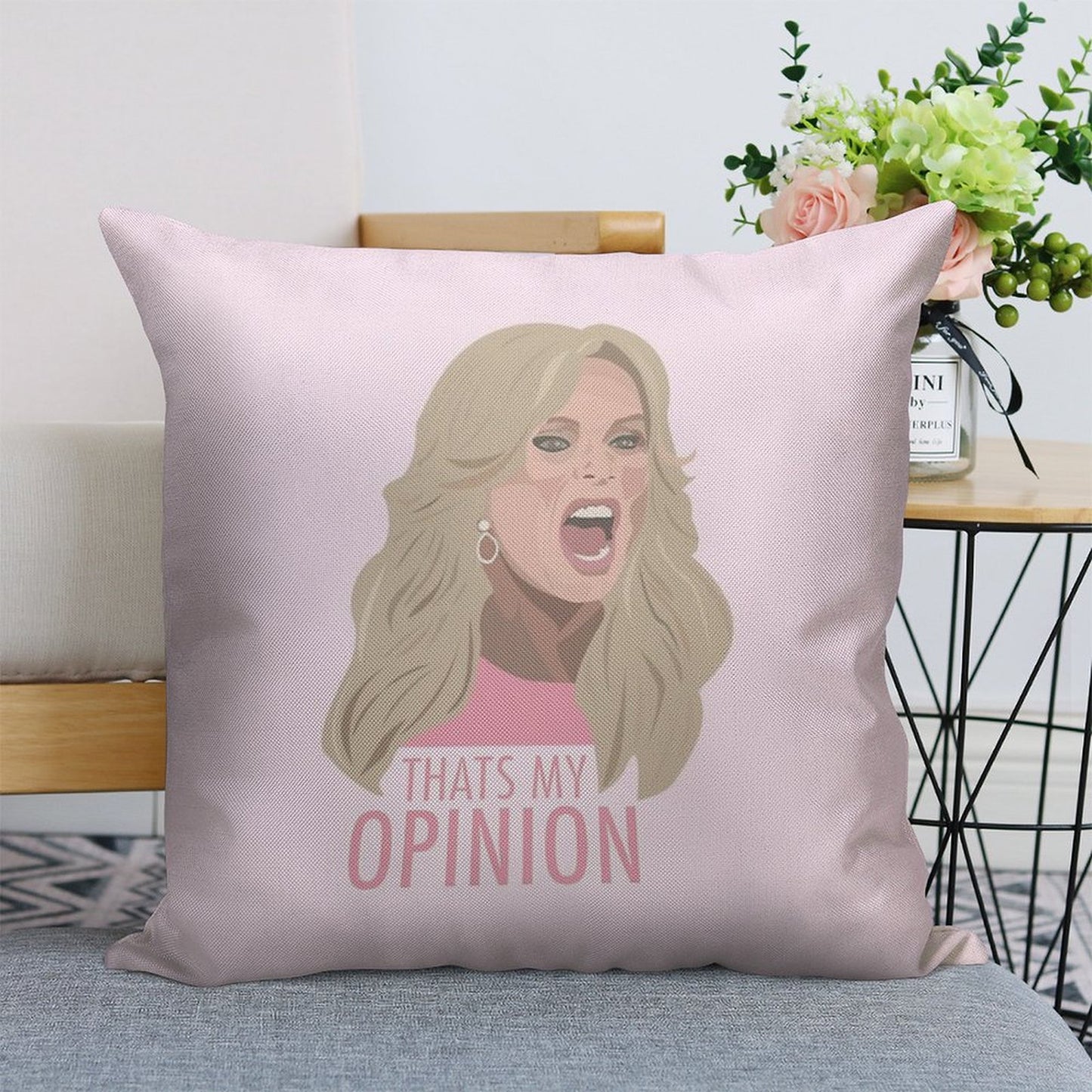 Tamra Judge Thats My Opinion Linen Throw Pillow Cover