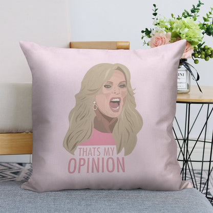 Tamra Judge Thats My Opinion Linen Throw Pillow Cover