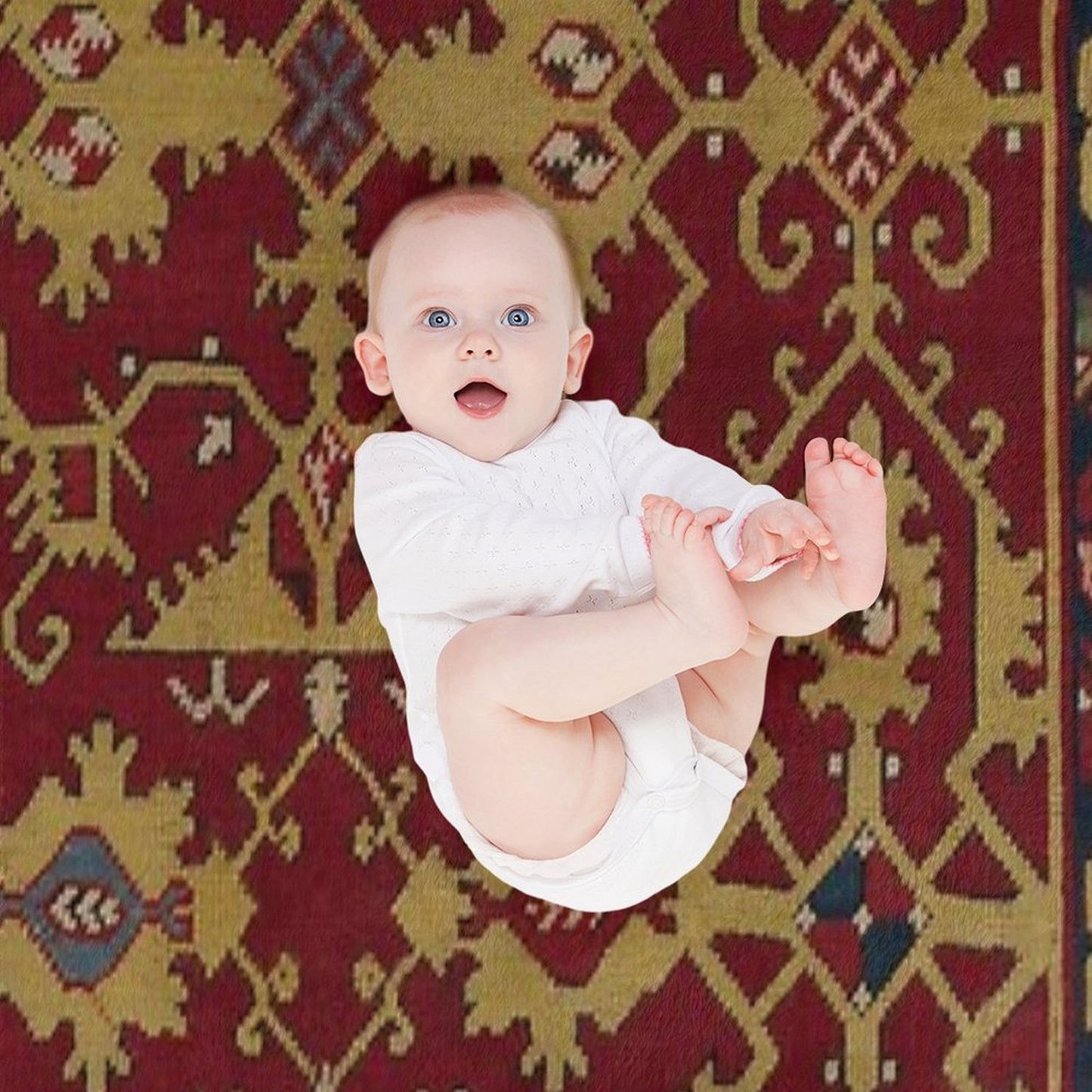 Vintage Oriental Carpet Throw Blanket