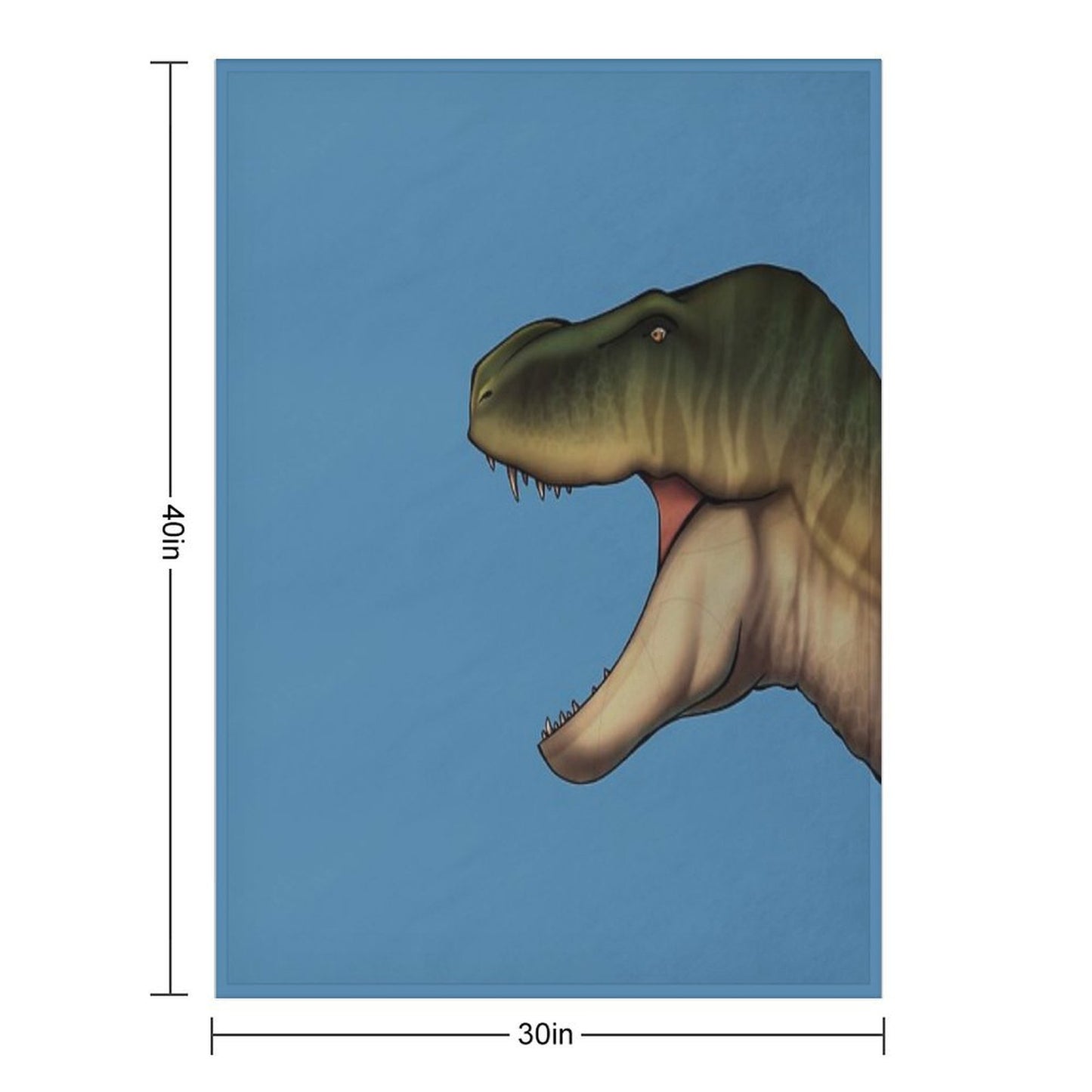 Trex Head, Dinosaur Color Drawing Throw Blanket