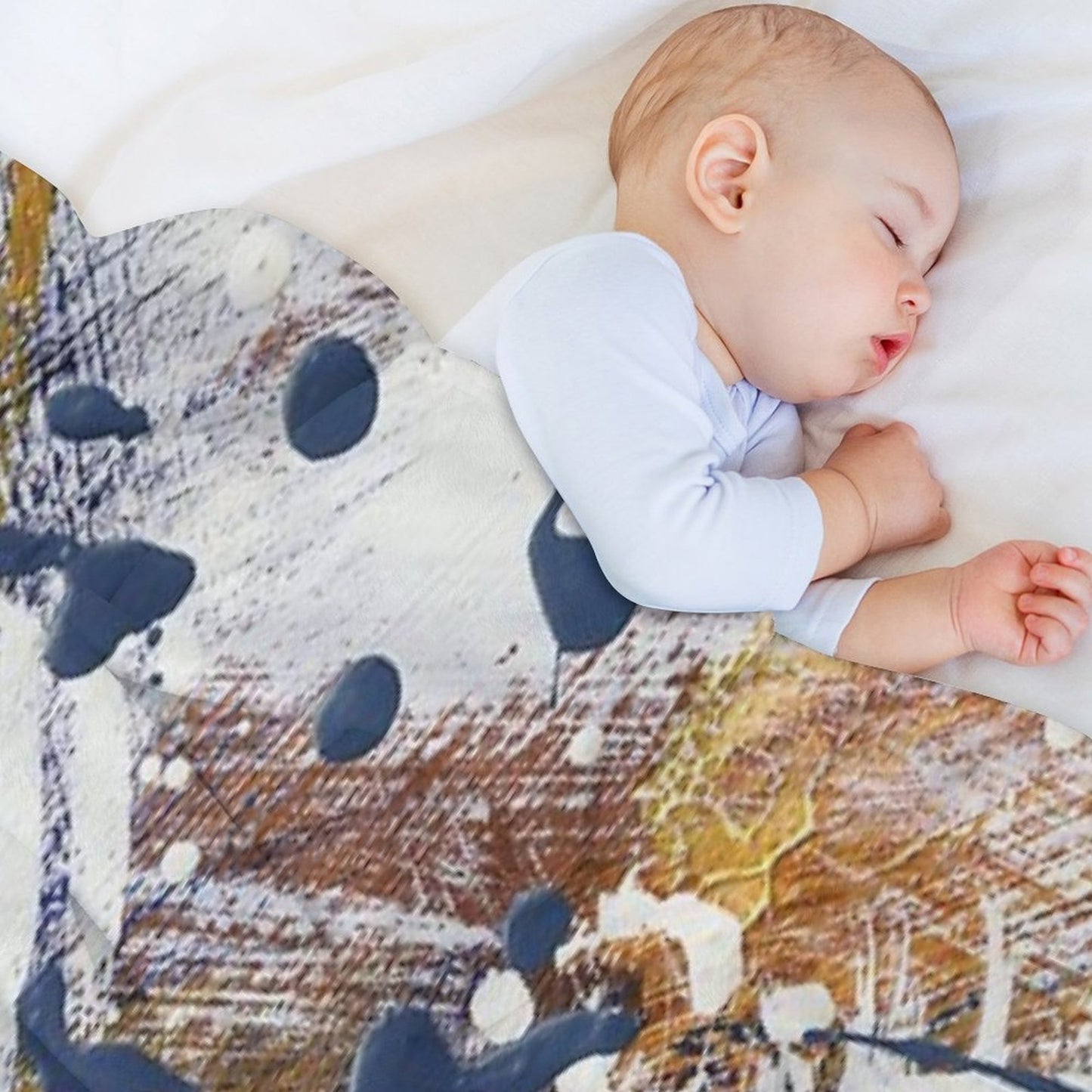 Blue And Gold Abstract Throw Blanket