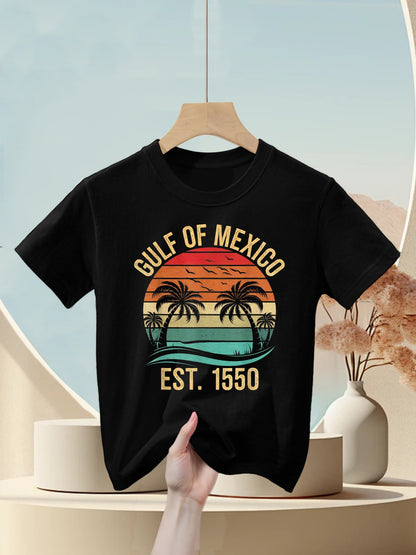 Gulf of Mexico Women Est 1550 Retro Vintage Beach Kids T-Shirt