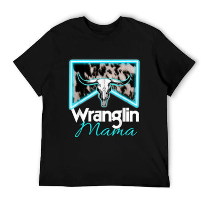 Rodeo Mama Cowgirl Rodeo Mom Western Cowhide Wranglin Mama T-Shirt