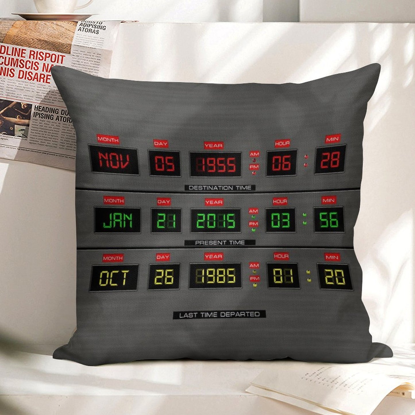 Back To The Future Linen Throw Pillow Cover