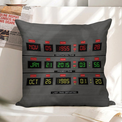 Back To The Future Linen Throw Pillow Cover