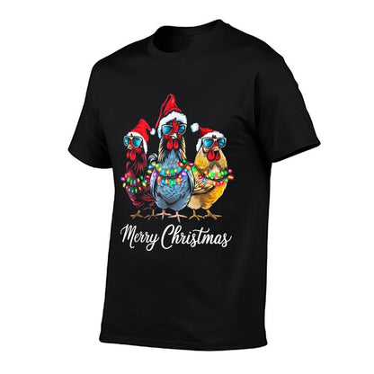 Merry Chickmas Ornament Lights Chicken Farmer Xmas Squad  Breathable T-Shirt