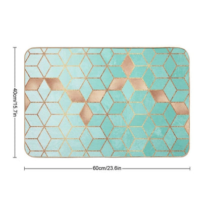 Soft Gradient Aquamarine Bath Mat