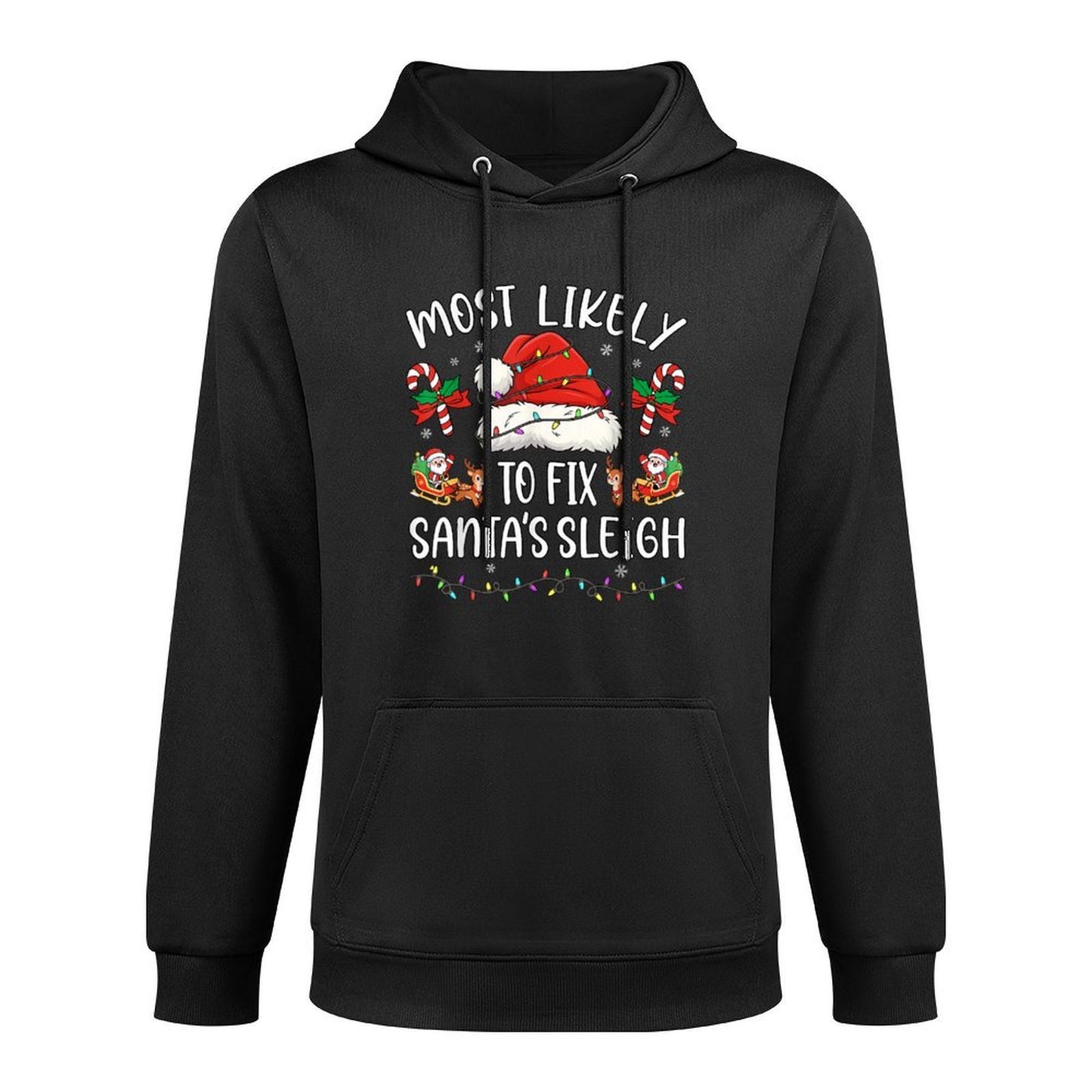 Most Likely to Fix Santa Sleigh Family Matching Christmas Machine Washable Hoodie