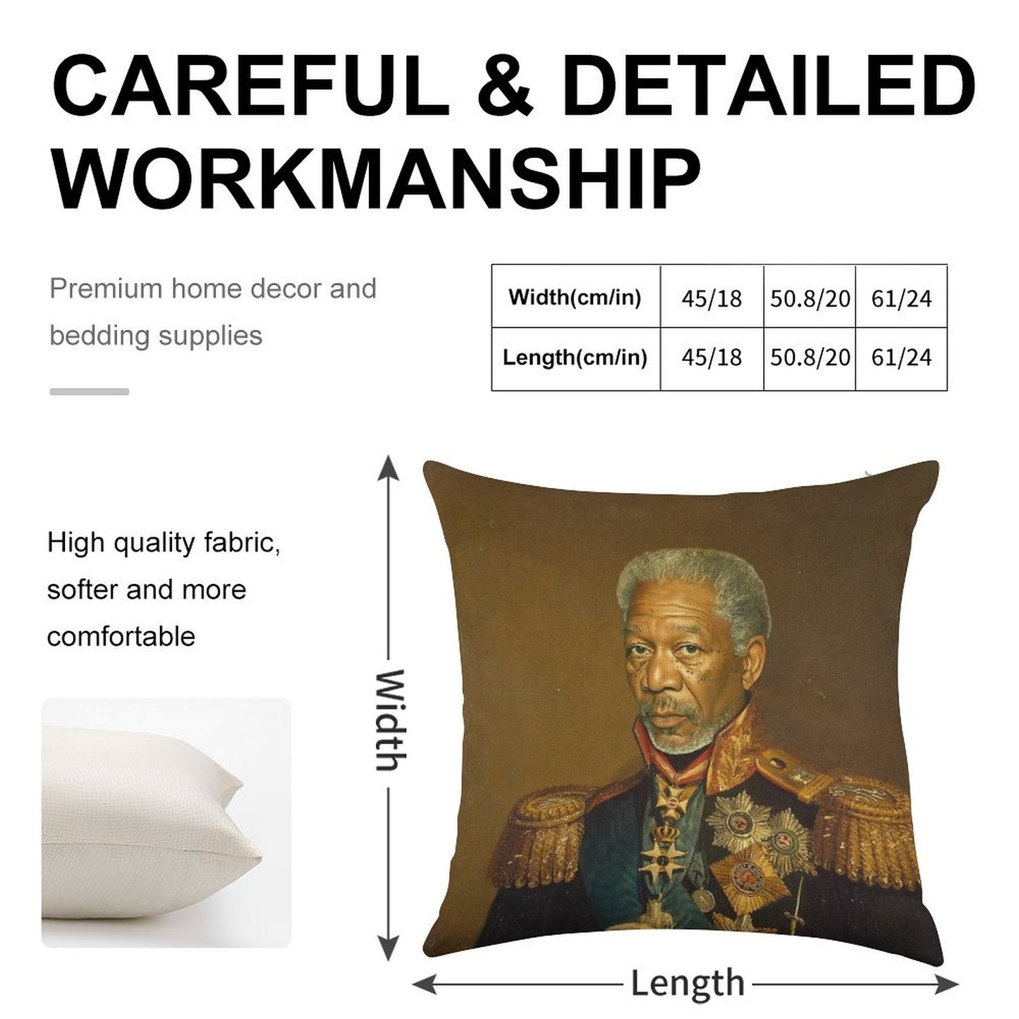 Morgan Freeman - Replaceface Linen Throw Pillow Cover