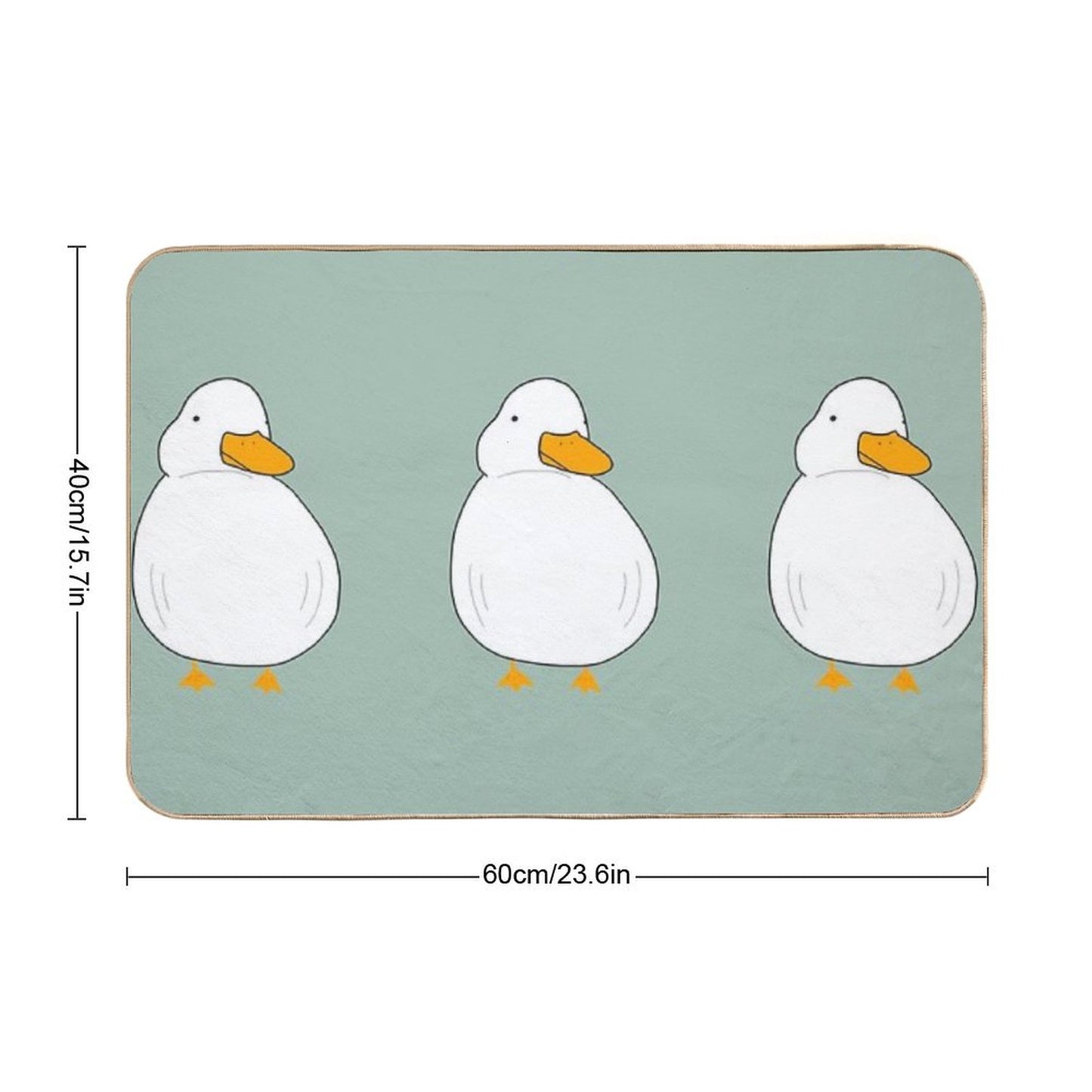 Chubby Duck Cute Fluffy White Bird Simple Anime Cartoon Kawaii Animal Bath Mat