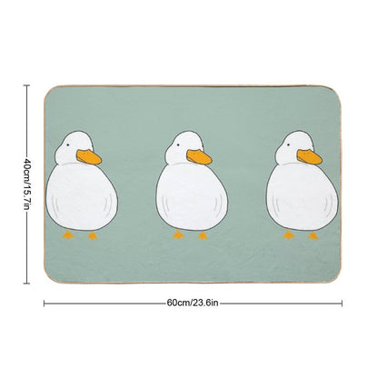 Chubby Duck Cute Fluffy White Bird Simple Anime Cartoon Kawaii Animal Bath Mat