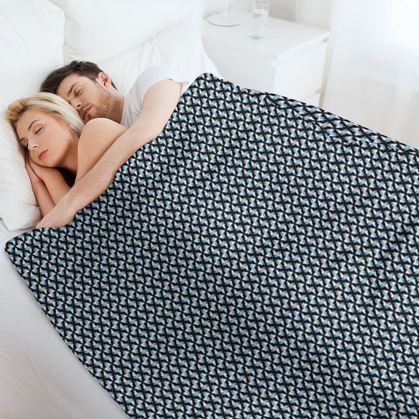 Big City Mixed Blue Signal Throw Blanket