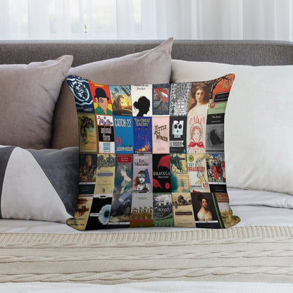 Classic Literature Book Covers Soft Warmth Comfort Throw Pillow
