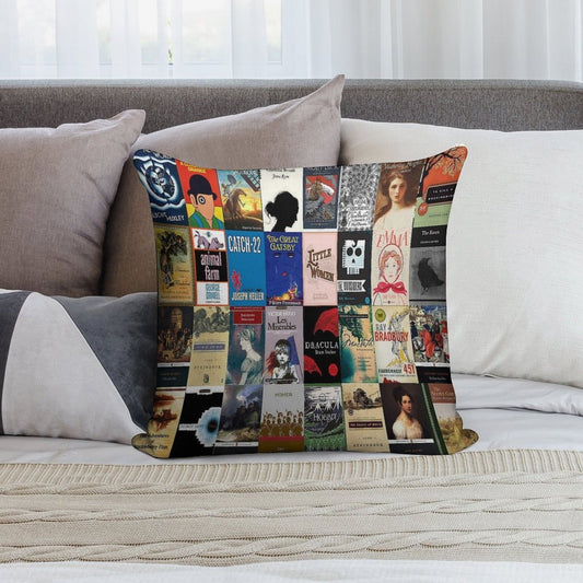 Classic Literature Book Covers Soft Warmth Comfort Throw Pillow
