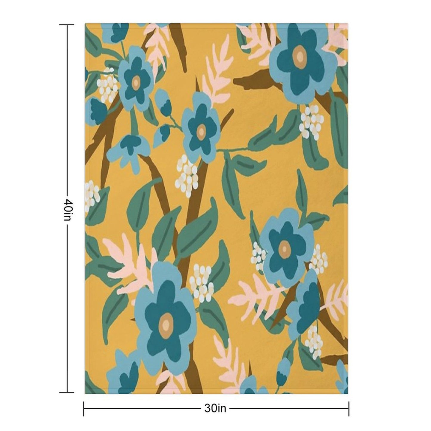 Yellow Floral Throw Blanket