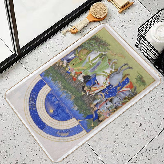 Les Très Riches Heures Du Duc De Berry 15th Century by Frères De Limbourg Long-Lasting Bath Mat