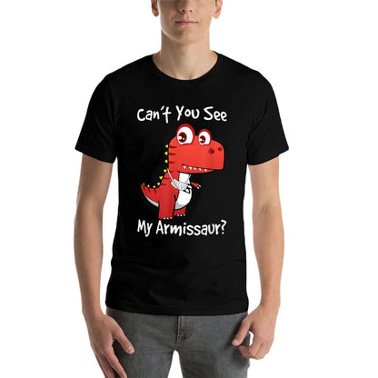Funny Get Well Broken Arm Dinosaur with A Cast My Armissaur  Heathered Texture T-Shirt