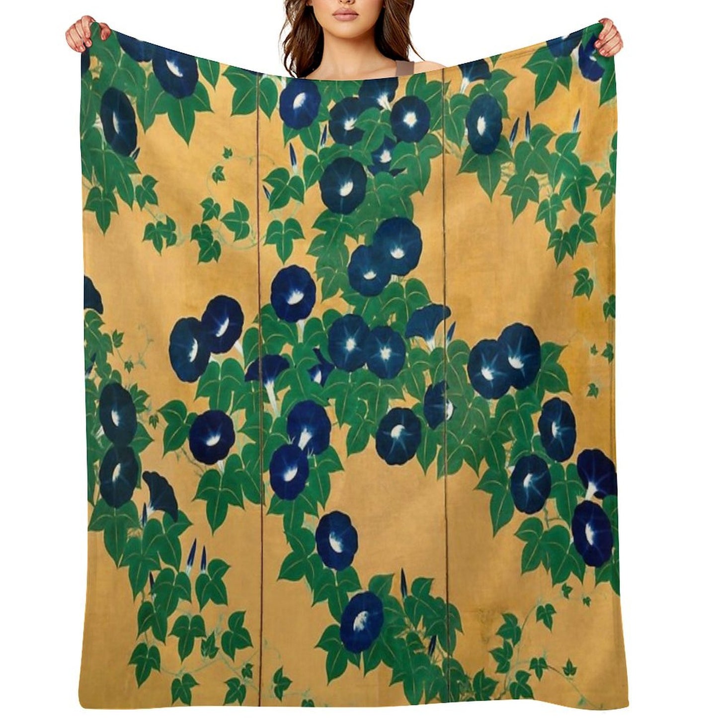 Morning Glories by Suzuki Kiitsu Throw Blanket