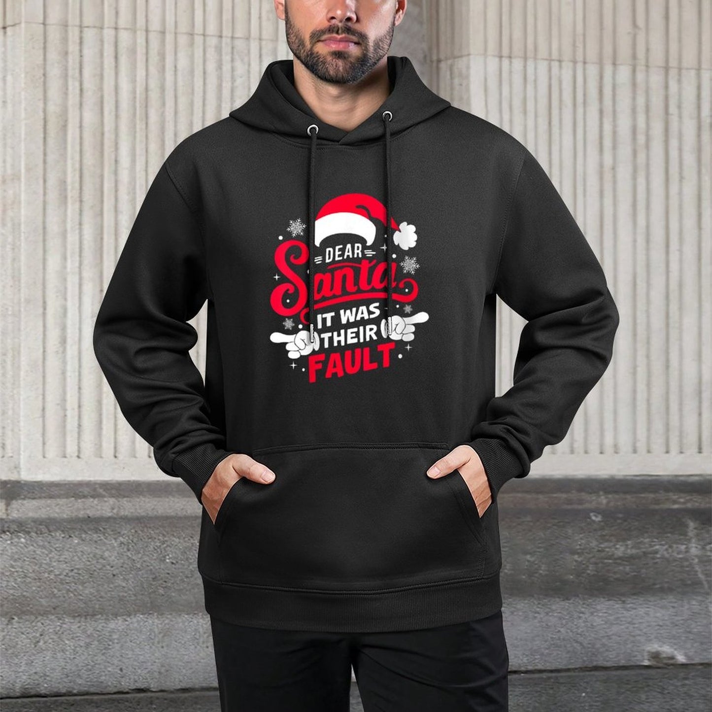 Dear Santa It Was Their Fault Naughty Or Nice Christmas List Machine Washable Hoodie