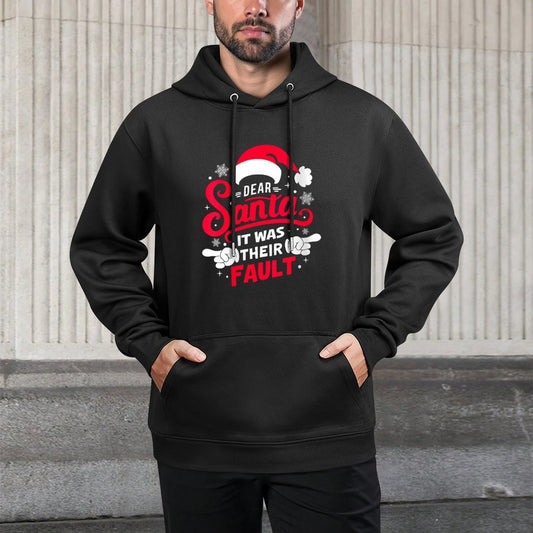Dear Santa It Was Their Fault Naughty Or Nice Christmas List Machine Washable Hoodie
