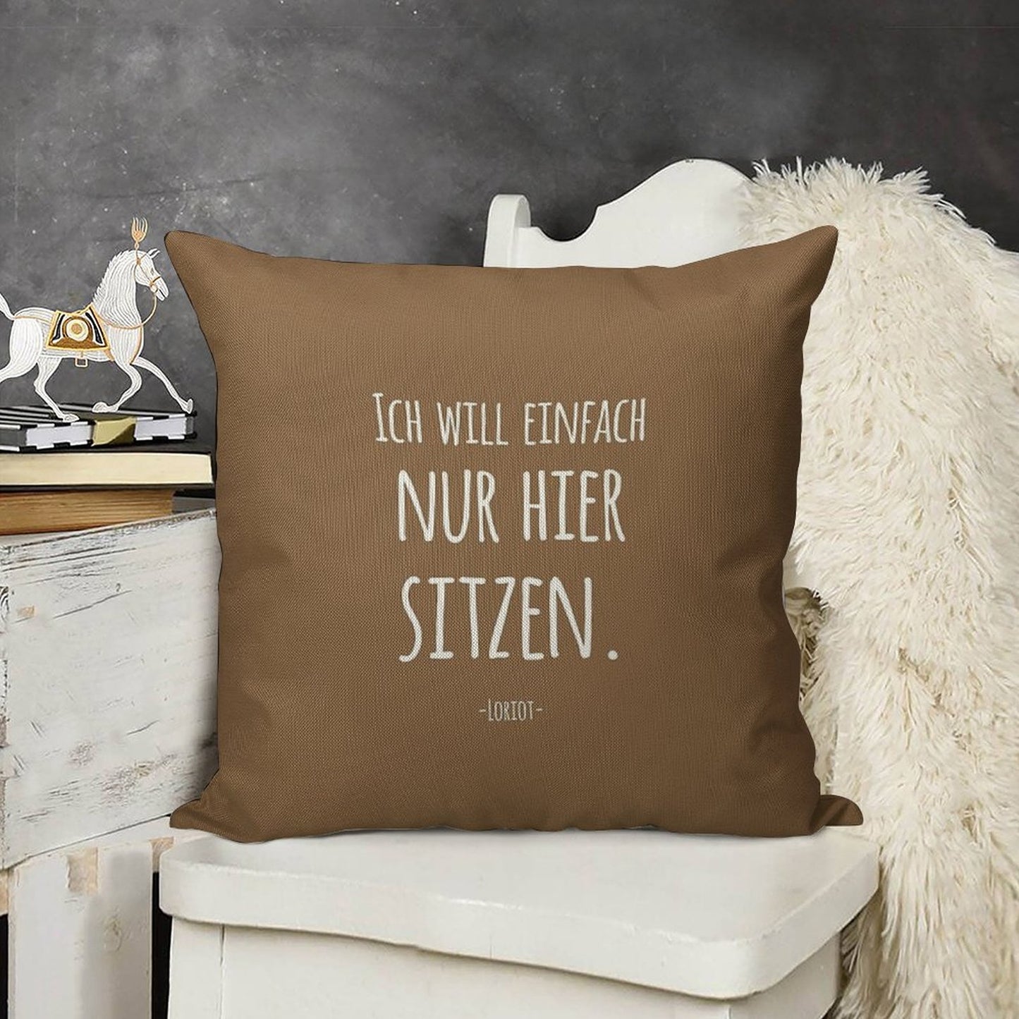 Sayings by Loriot Linen Throw Pillow Cover