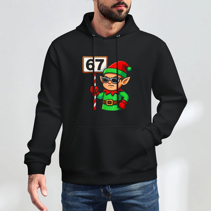 Funny Elf Six Seven 6 7 Meme Christmas Costume 67 Women Kids Pilling-Resistant Hoodie