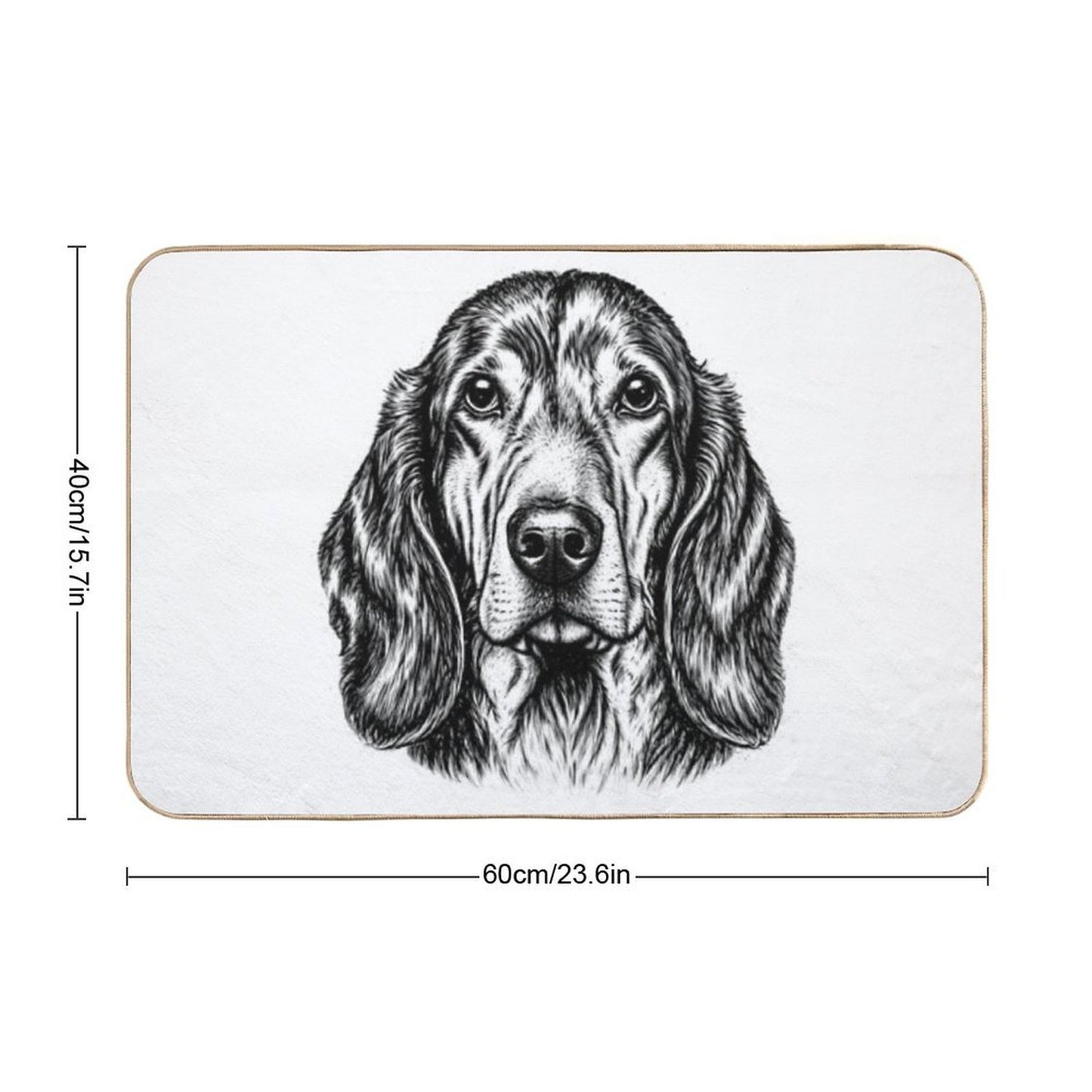 Basset Hound  Repositionable Bath Mat