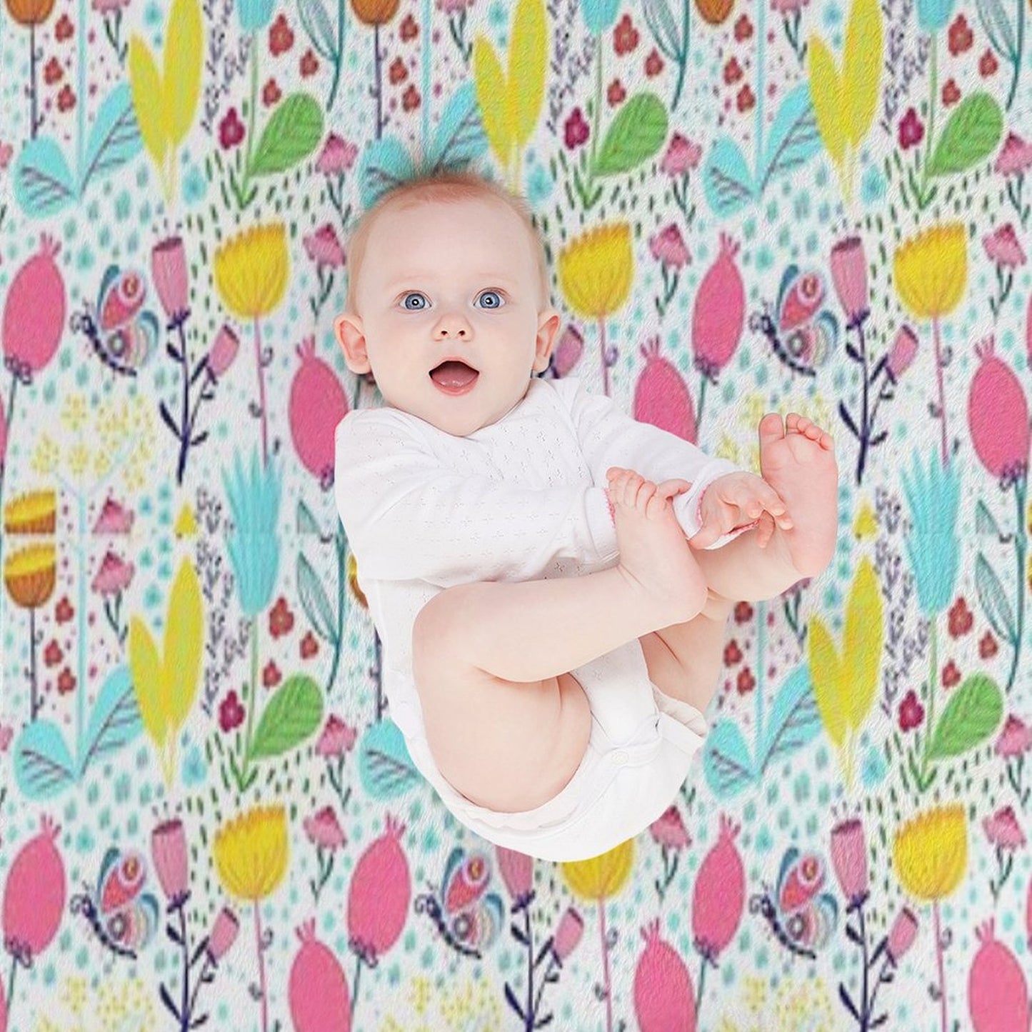 Funky Flowers Throw Blanket