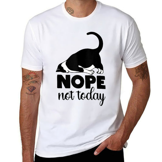 Nope Not Today Cat Funny Kitten Cat Mom Cat Dad Cat Lover  Relaxed-fit T-Shirt