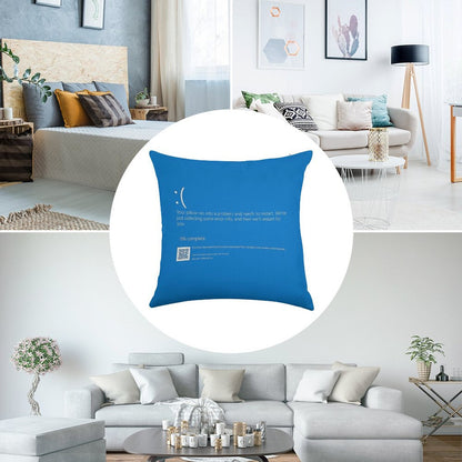 Windows BSOD (Blue Screen of Death) Linen Throw Pillow Cover