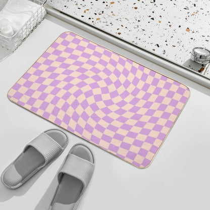 Check V - Lilac Twist  Eco-Friendly Bath Mat
