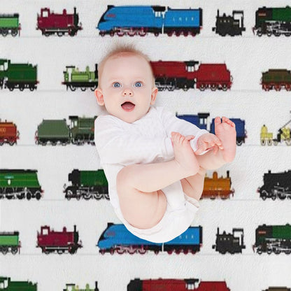 Iconic British Steam Trains Throw Blanket