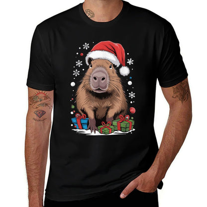 Capybara Christmas  Oversized Silhouette T-Shirt