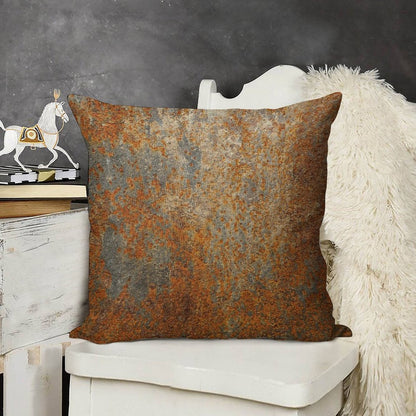 Rust Rusty Texture Linen Throw Pillow Cover