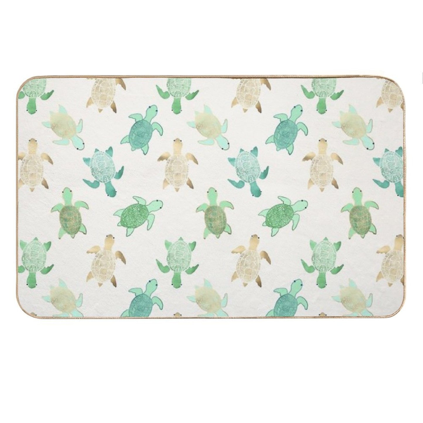 Gilded Jade & Mint Turtles Bath Mat