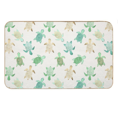 Gilded Jade & Mint Turtles Bath Mat