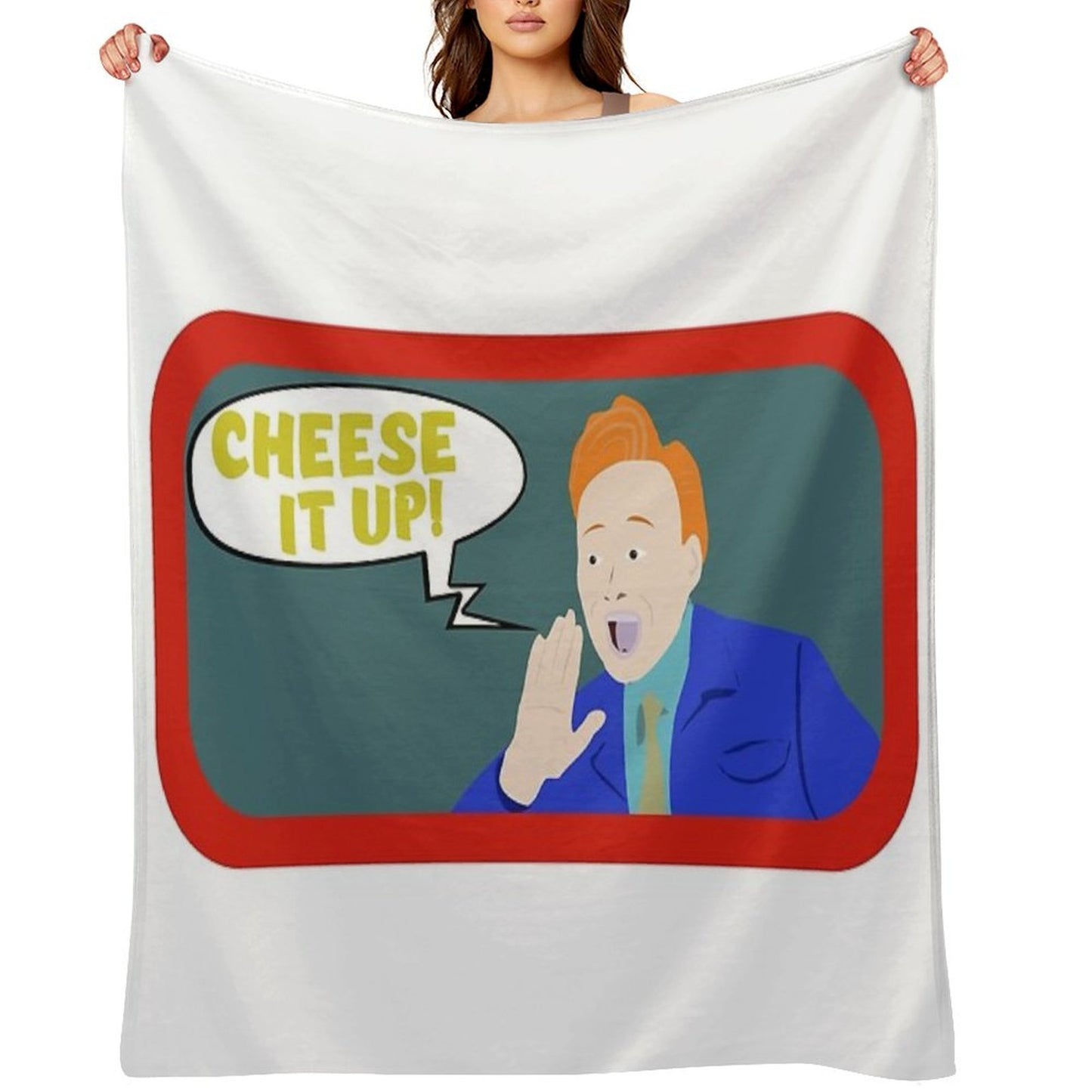 Cheese It Up! #cheeseitup Conan Shouting at Jordan T Shirt Throw Blanket