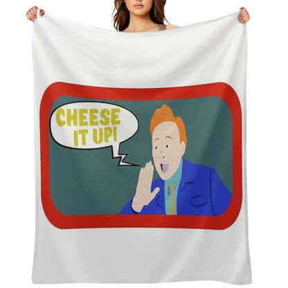 Cheese It Up! #cheeseitup Conan Shouting at Jordan T Shirt Throw Blanket