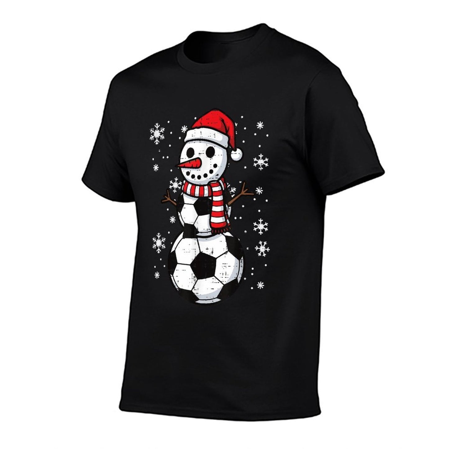 Christmas Soccer Ball Snowman Xmas Football Boys KDS Men  Lightweight T-Shirt