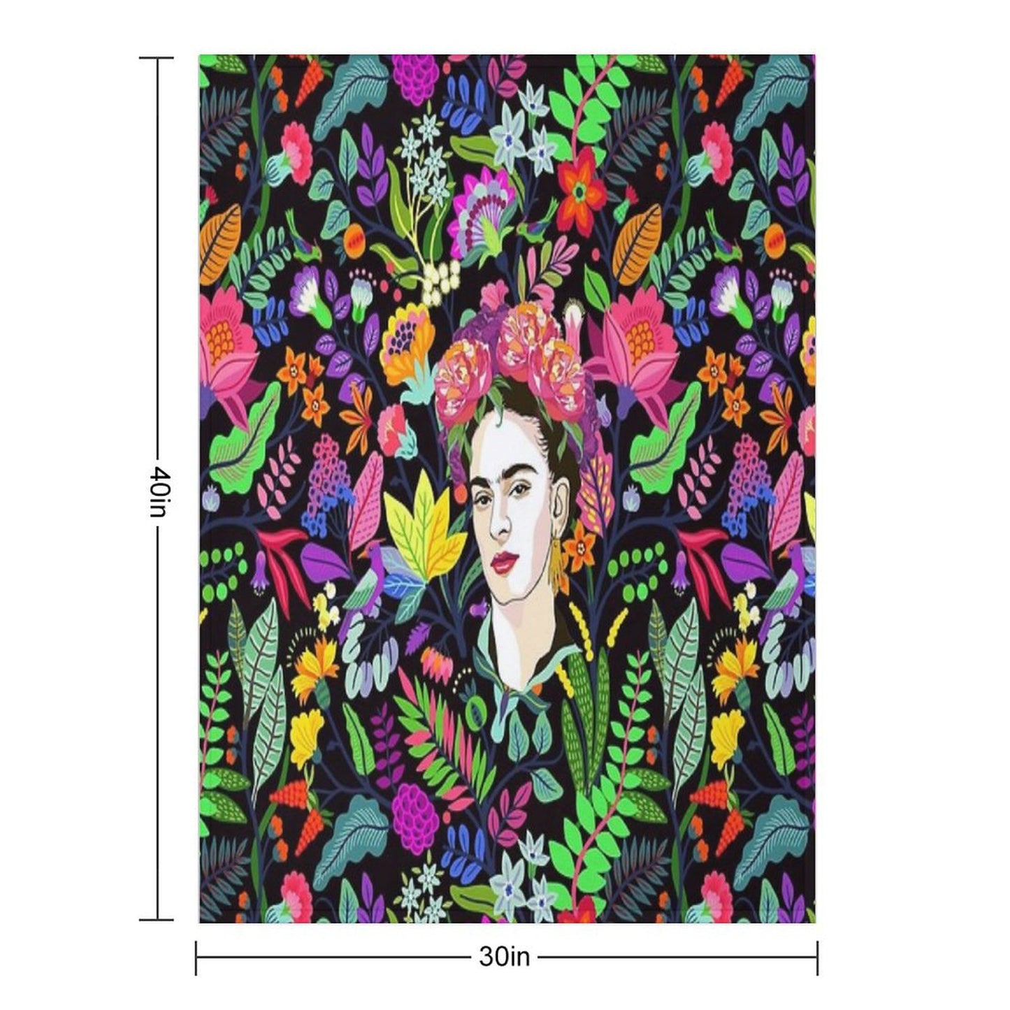 Frida in Bloom Throw Blanket