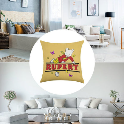 Rupert Bear Linen Throw Pillow Cover