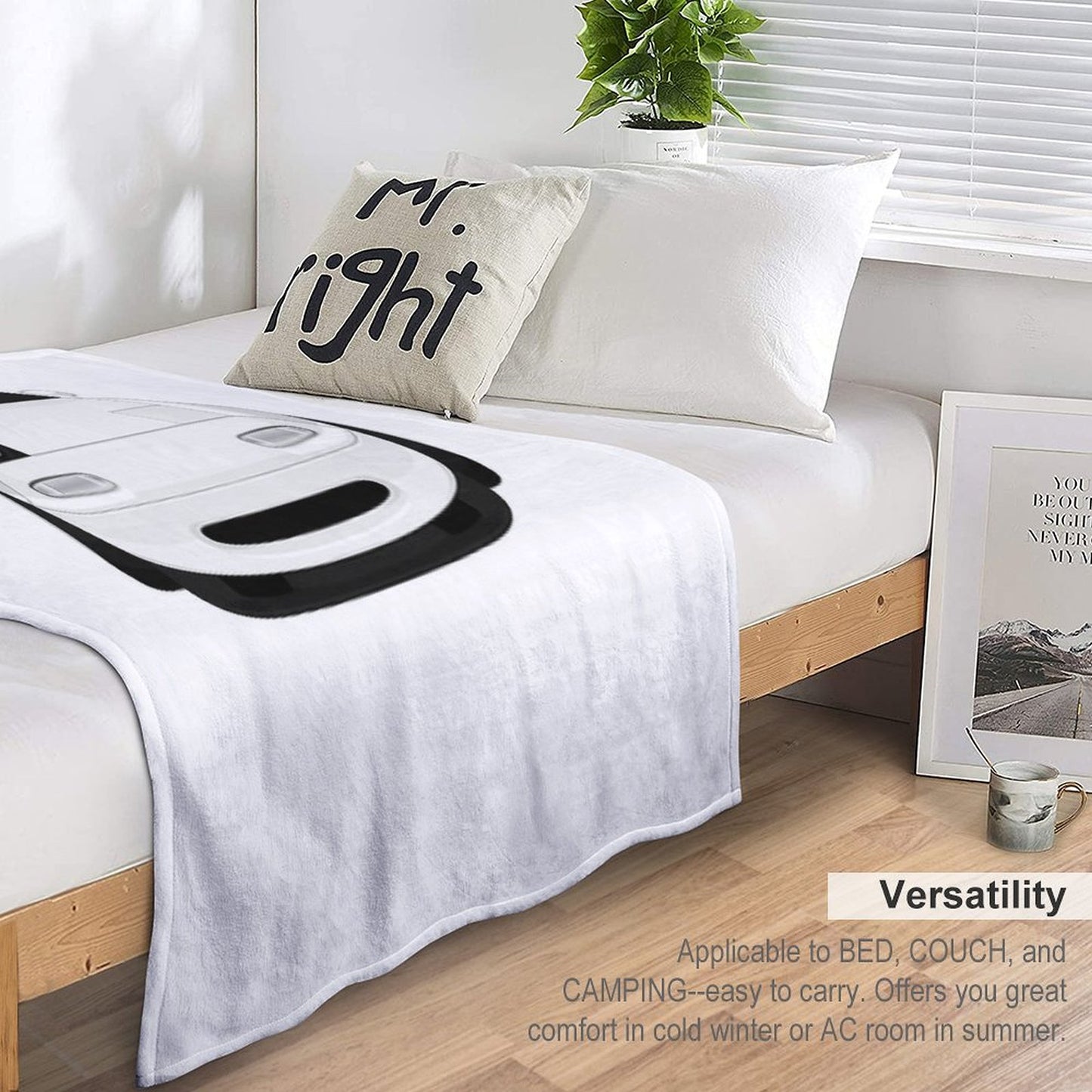 Miata Wink White Throw Blanket