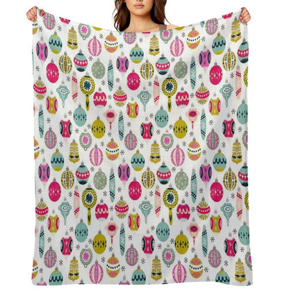 Ornaments - White by Andrea Lauren Throw Blanket