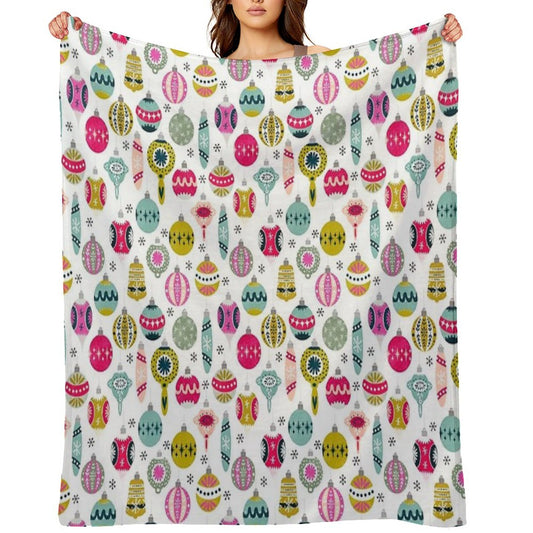 Ornaments - White by Andrea Lauren Throw Blanket