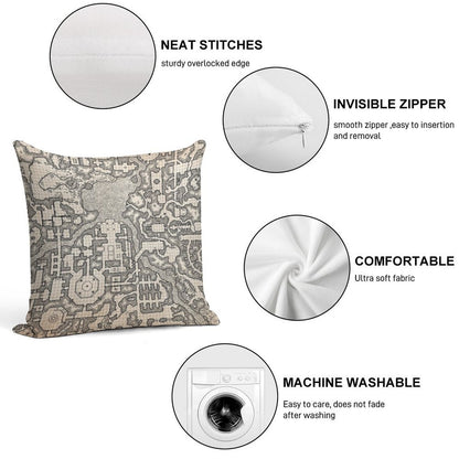 The Winter Tombs - A Massive Dungeon Complex by Dyson Logos Soft Reinforced Edging Throw Pillow
