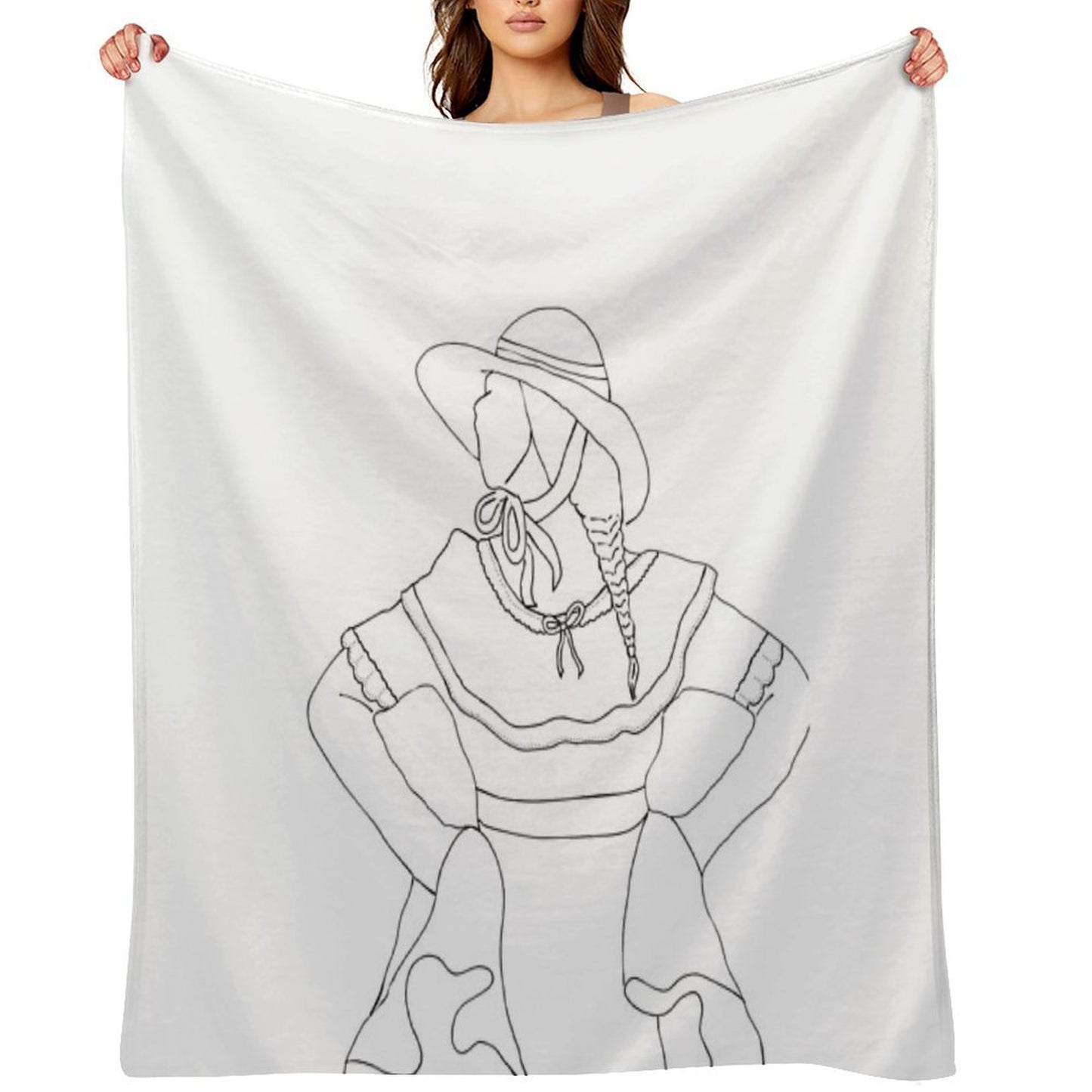 Dancer Looking to The Side, Bottomless Throw Blanket