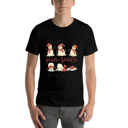 Pain Scale Snowman Funny Nurse Christmas Holiday  Graphic-printed T-Shirt