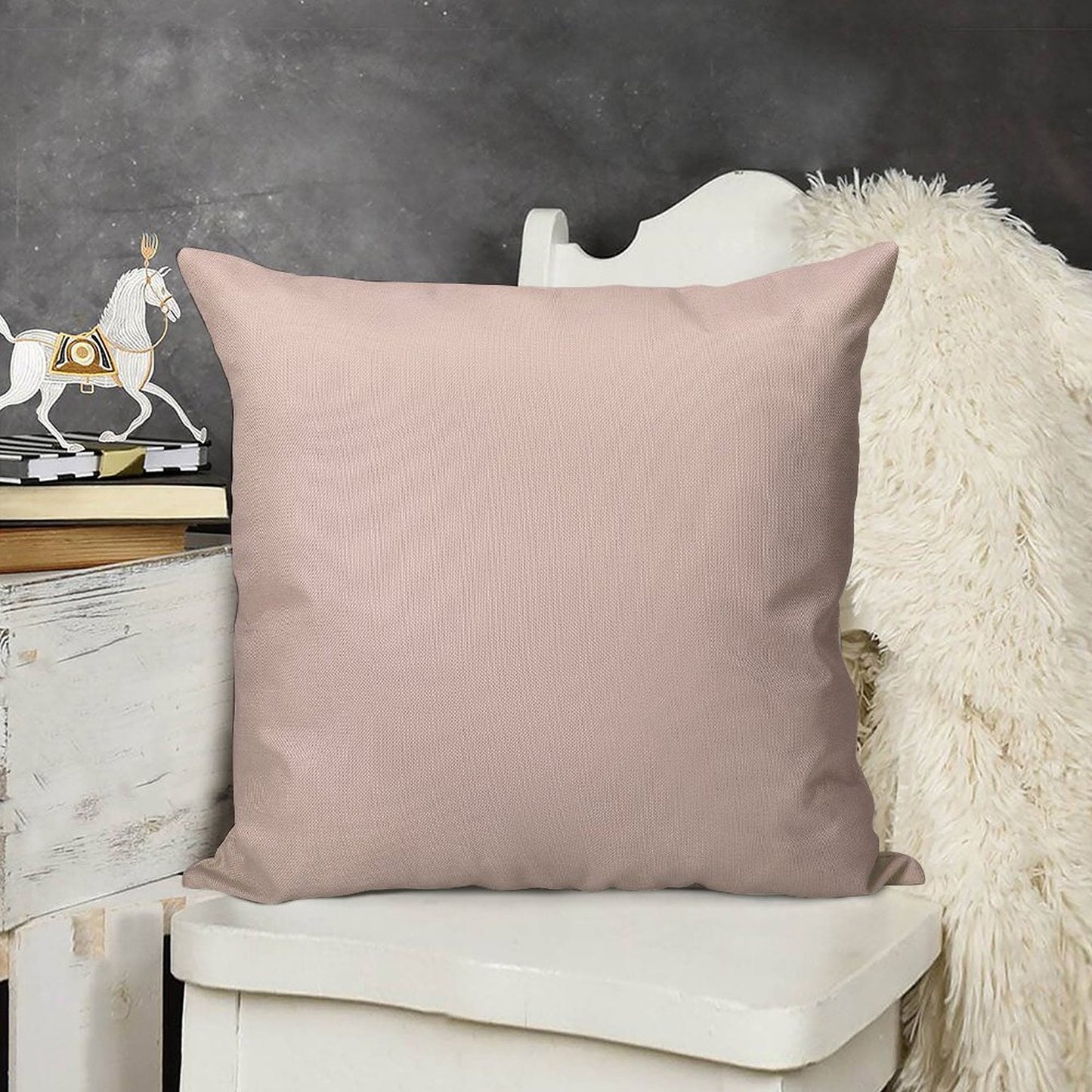 Blush Pink Solid Linen Throw Pillow Cover