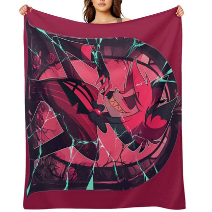 Stained Glass Alastor - Cracked Throw Blanket